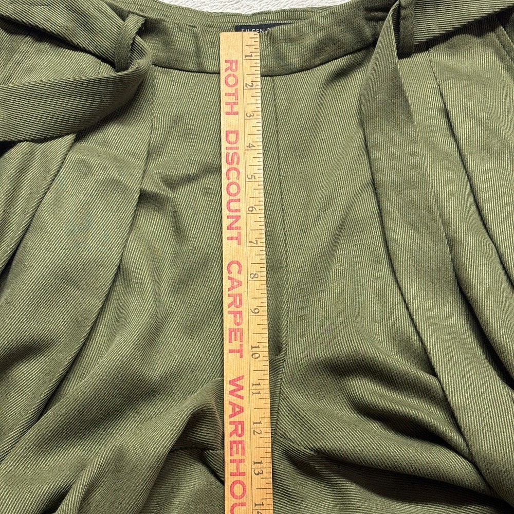 EILEEN FISHER Wide-Leg Pants Womens 12 Heavy Tencel Twill Olive Green $275 MSRP - Picture 8 of 12